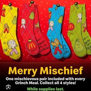 2025 McDonalds Grinch Meal socks